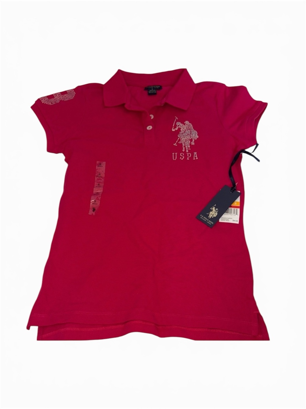 US Polo Assn. Pink Rinestoned Collared shirt NWT